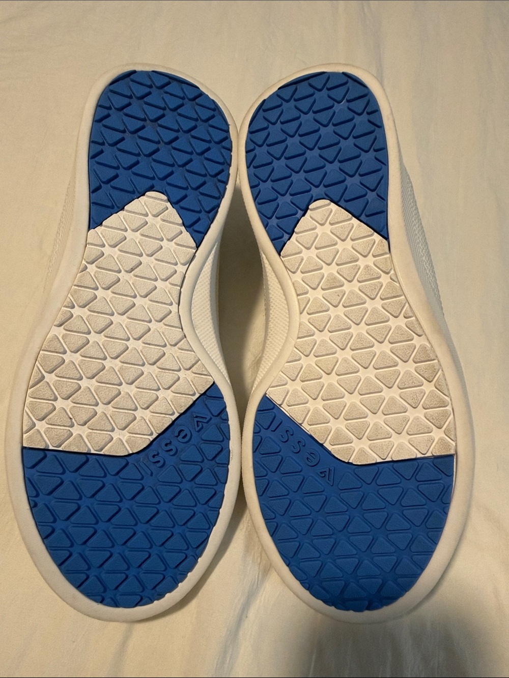 Vessi Women’s White Knit Lace-Up Sneakers with Blue Accents Size 7 - Picture 8 of 8